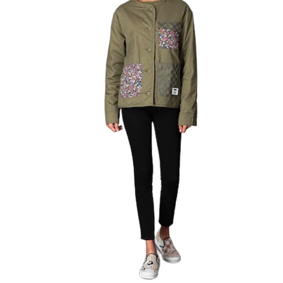 💖MEGA SALE💖VANS Made With Liberty Jacket Green Women Casual Coat VN0A5FSDZEA - Picture 2 of 7